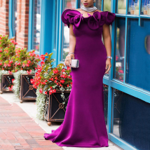 Vêtements pour femmes grande taille robe slim à une épaule demoiselles d'honneur banquet petite robe