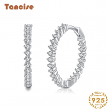 Tancise Silver Zircon Boucles d'oreilles Boucles d'oreilles pendantes pour femmes Cadeaux de fête de mariage