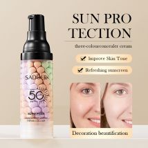 Crème solaire tricolore SADOER pour un teint uniforme, base de pré-maquillage, crème de protection et d'isolation