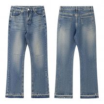 Vêtements pour hommes, coupe délavée, coupe large, évasée, jean délavé épais