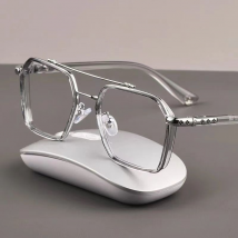 Lunettes de myopie pour hommes, tendance, lunettes plates dominatrices, sans degré, anti-rayonnement de la lumière bleue, lunettes pour étudiants