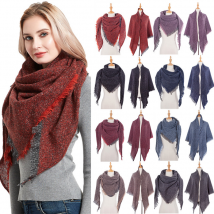 Automne et hiver nouvelle écharpe pur polyester carré écharpe triangle écharpe châle femme