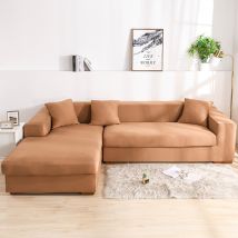 Housse de canapé de couleur unie en soie de lait élastique tout compris housse de canapé universelle housse de canapé poids en gramme élevé antidérapant résistant à l'usure en gros