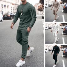 Ensemble deux pièces pour homme, t-shirt à manches courtes et pantalon long de sport décontracté