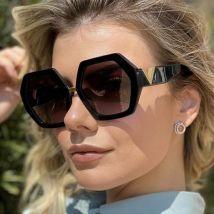 Lunettes de soleil hexagonales pour femmes, lunettes de soleil à la mode, tendance, personnalité