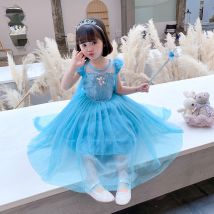 Kid's Clothing Halloween Frozen princess dress girl dress children's girl long skirt