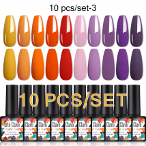 Arte Clavo 10 pièces ensemble de vernis à ongles Gel de couleur vernis Gel UV Semi Permanent tout pour manucure tremper la couche de finition de Base de vernis à ongles