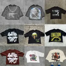 T-shirt pour femme tendance hip-hop haut pour homme short respirant à manches courtes mode de rue col rond été