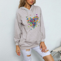 Sweat-shirt ample imprimé en polaire pour femme