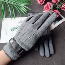Gants en peau de mouton pour homme et femme, version mode, écran tactile, chauds, cuir peluche, nouvelle tendance