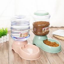 Améliorez la mangeoire pour animaux de compagnie en paille de blé de grande capacité de 3,8 L avec alimentation automatique en eau pour chiens, pots et bols