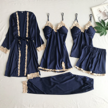 Lace Trim Loungewear Set Without Padding– Imitation Silk Pajamas (Comfy & Instagrammable)​