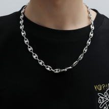 Coffee bean chain bracelet set men's and women's pig nose Necklace hip hop personality charm jewelry