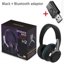 Casque TV Bluetooth Casque sans fil avec micro Adaptateur USB Casque antibruit Stéréo Pliable Basse pour TV Écouteur