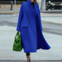 Manteaux en laine pour femmes, amples, hiver et automne, manteaux chauds