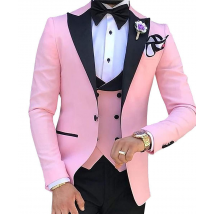 Vêtements pour hommes rose grande taille costume décontracté d'affaires trois pièces marié meilleur homme mariage banquet costume homme