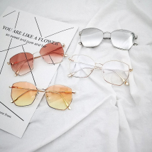 Lunettes de soleil mère et enfant, lunettes de soleil Polygon pour garçons et filles, lunettes de défilé de rue pour bébés, protection UV de marée