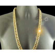 Collier à maillons cubains Miami XL en or jaune 18 carats massif de 10 mm