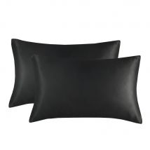 Taies d'oreiller en satin soyeux, similaires à la soie, lot de 2, taies d'oreiller pour femmes endormies avec fermeture à rabat, cadeaux pour femmes et hommes