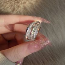 Bague en zirconium pour femme, argent pur 2024, soldes chaudes