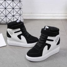 Chaussures compensées sexy pour femmes, chaussures de sport à semelle épaisse et haute, baskets montantes pour femmes