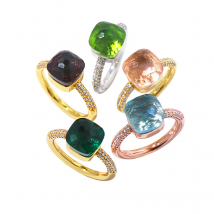 Bague en cuivre à facettes avec pierres précieuses multicolores, forme carrée géométrique, tailles 6 à 9, bijoux fantaisie pour femmes