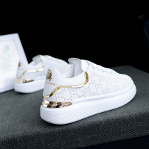 Summer hole small white shoes female handsome trendy brand sports shoes male couple models casual shoes thick soled board shoes