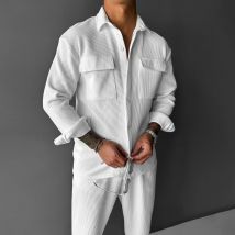 Men's Clothing Men's Shirt New Long Sleeve Lapel Men's Shirt