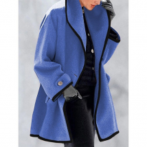 Veste à col rond multicolore à la mode pour femme automne et hiver