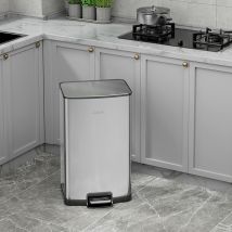 Poubelle à pédale Gaok en acier inoxydable avec couvercle pour cuisine, grande chambre, salon