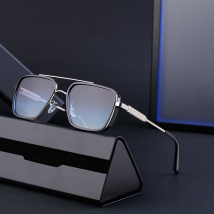 2024 Nouvelles lunettes de soleil de style punk rétro européen et américain Protection solaire pour hommes Lunettes de soleil à monture carrée Lunettes de soleil en gros transfrontalières pour hommes