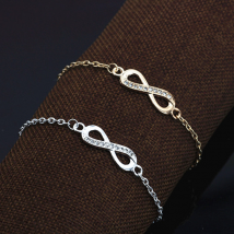 Rhinestone Infinity Bracelet Men's Women's Jewelry 8 Number Pendant Charm Blange Couple Bracelets For Lover Women Gifts