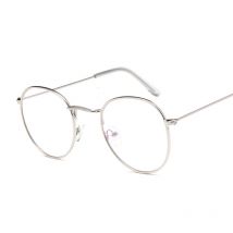 Lunettes rondes vintage tendance pour femmes, monture en métal, forme de petit cercle, verres optiques transparents