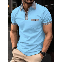 fast Sale POLO Shirt Plaid Men's Sports Polo Shirt
