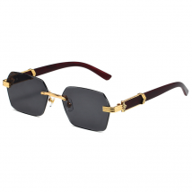 Lunettes carrées unisexes Lunettes de soleil à bords coupés sans monture Lunettes de soleil tendance pour femmes Lunettes de soleil à protection solaire aux couleurs dégradées