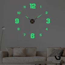 Horloge murale lumineuse bricolage personnalisé ménage sans poinçon décoratif autocollant mural horloge acrylique horloge simple horloge murale numérique