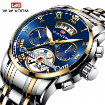 stainless steel flywheel non-automatic multi-function mechanical watch fashion luminous waterproof watch male