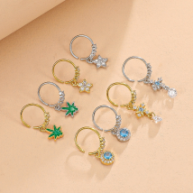 Anneau de nez papillon diamant amour bijoux de nez pendentif créatif étoile lune foudre anneau de nez bijoux de piercing