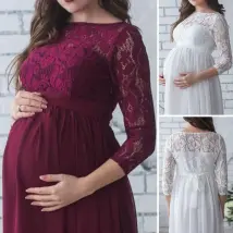 Maternity Dresses Pregnant Women Baby Shower Dress Pography Props Pregnancy Clothes Lace Maxi Gown For Po Shoot