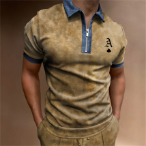 3D Polo Shirt 3D Printed Digital Printed Short Sleeve Loose European Size Lapel T-shirt Street Wear