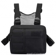 Tactical chest bag, sports running vest bag, camouflage functional backpack, trendy casual vest, chest hanging camouflage bag