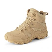 Plus size breathable men's average size high top yellow flat hiking boots
