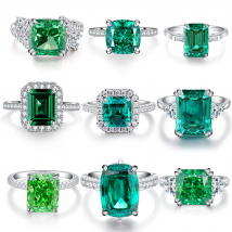 Bague Tancise en argent sterling avec pierres précieuses de couleur verte, mariage, fiançailles, cocktail, haute joaillerie pour femme