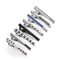 Dai Li Fashion Black Enamel Tie Clip Set High End Blue Diamond Tie Clip Hot Sale Tie Clip