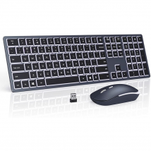Ensemble clavier et souris sans fil, Combo USB 2.4G, silencieux, rétroéclairé et rechargeable, pleine taille, fin, nouveau