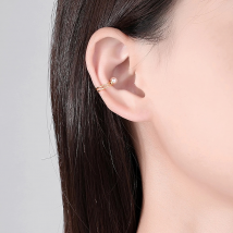 Boucles d'oreilles à Clip en argent Sterling, 1 pièce, manchette d'oreille en Imitation de perle, sans perçage, plaqué or 14K, accessoires de mode