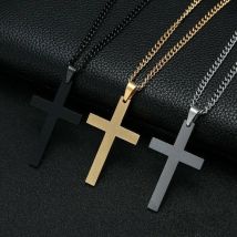 Collier minimaliste tendance, pendentif croix tendance en alliage pour hommes et femmes | Colliers pendentifs croix foi