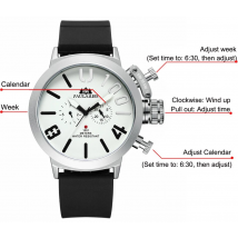 Automatic Self Wind Mechanical Rubber Strap Black Silver Boat Case Orange Blue Yellow Grey Classic U Men