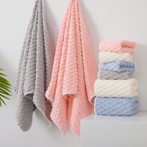 Serviette de bain à grille nuage, serviette de bain domestique, bonnet de séchage des cheveux, absorbant, séchage rapide, tortue dorée, velours, serviette épaisse et douce, non pelucheuse