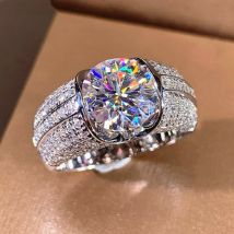 Bague de mariage en Zircon 5 carats, bijoux de fête de fiançailles, cadeau pour petite amie, bague de promesse éternelle
